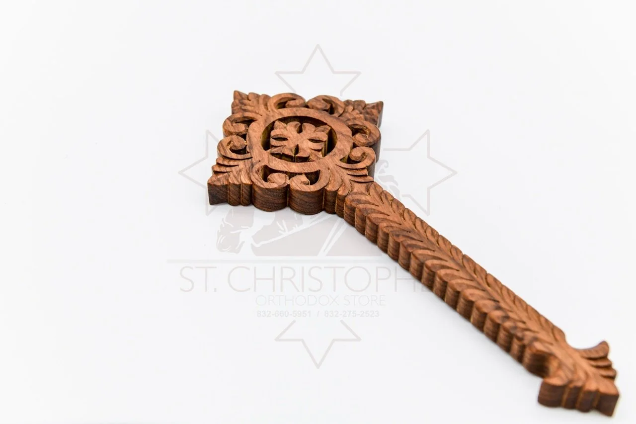 Hand Carved Wooden Cross Set - 025 — St. Christopher Orthodox Store